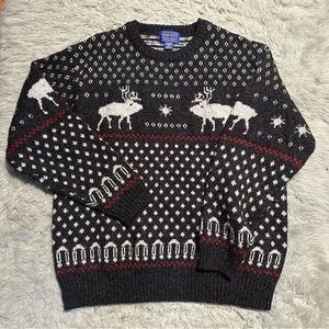 Pendleton Abstract Deer Virgin Wool Heavy Men’s Sweater Size L